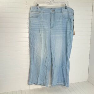 NEW NYDJ High Rise Brigitte Wide Leg Capri Ocean Front Inseam 23"